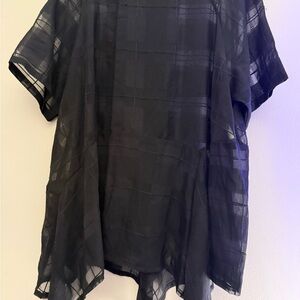 Gomme Sheer Black Asymmetrical Blouse Made in Japan Avant Garde Top